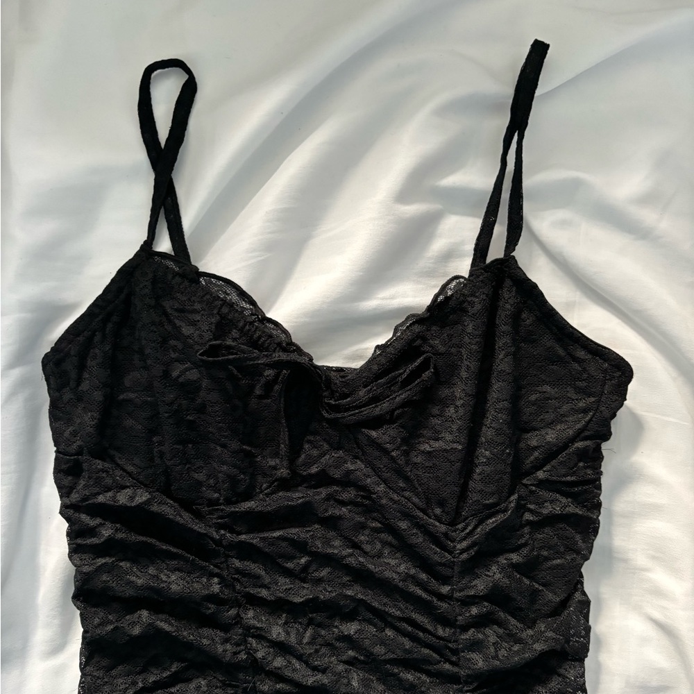 Black mini dress with lace detail women size medium